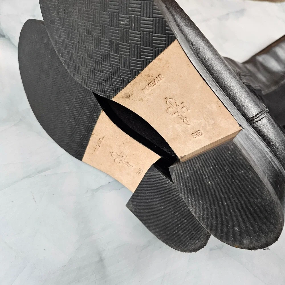 Cole Haan Air Whitley‎ Black Leather & Suede Tall Boots, size 8.5 B